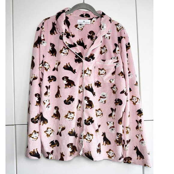 Karen Neuburger Velour Puppy Dog Pajamas 2 Piece Top and Bottom Size Medium - Picture 3 of 8